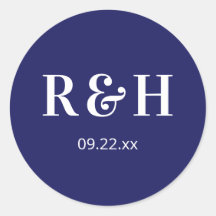 Iniciais do Casal azul marinho