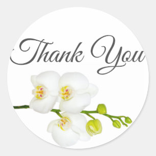 Adesivo Redondo Iniciais e data do Casal Elegante White Orchids