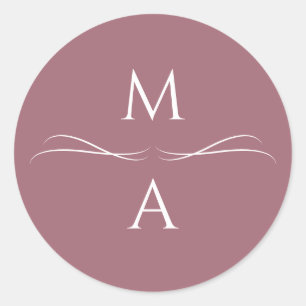Adesivo Redondo Iniciais modernas e simples Rosa com poeira minima