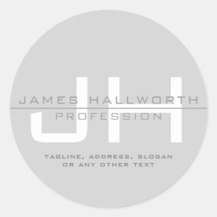 Adesivo Redondo Iniciais Modernos (ou outro texto) em Monogramas