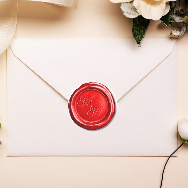 Adesivo Redondo Iniciais Personalizados Carimbo De Casamento De Ca (Criador carregado)