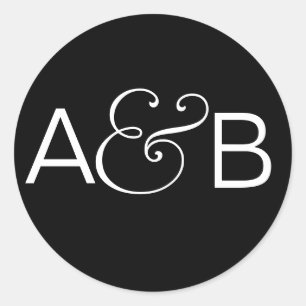 ADESIVO REDONDO INICIAIS SINALIZADOR PRETO BRANCO