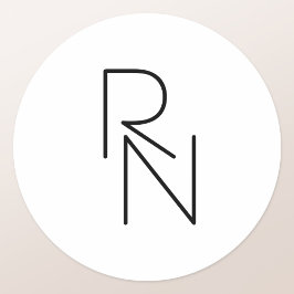 Adesivo Redondo Iniciais Sobrepostos com Vista Moderna