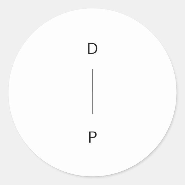 Adesivo Redondo Iniciais Verticais Simples Casamento (Frente)