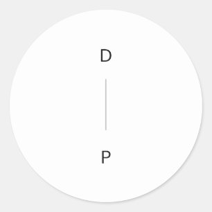 Adesivo Redondo Iniciais Verticais Simples Casamento