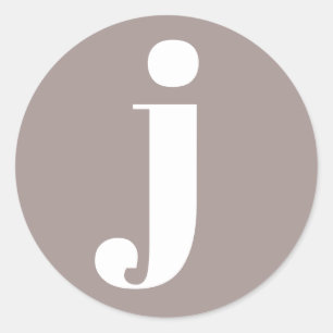 Adesivo Redondo Inicial Monogramada Minimalista em Marrom Taupe