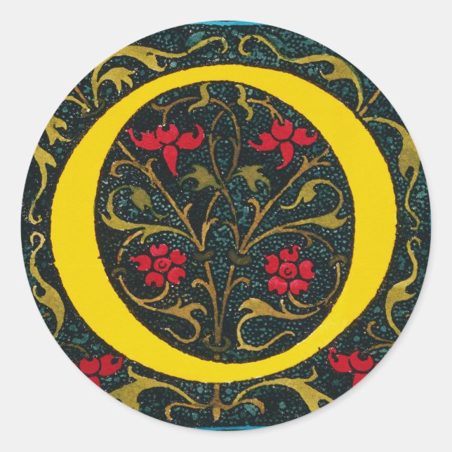 ADESIVO REDONDO INICIAL O, 1520. (Frente)