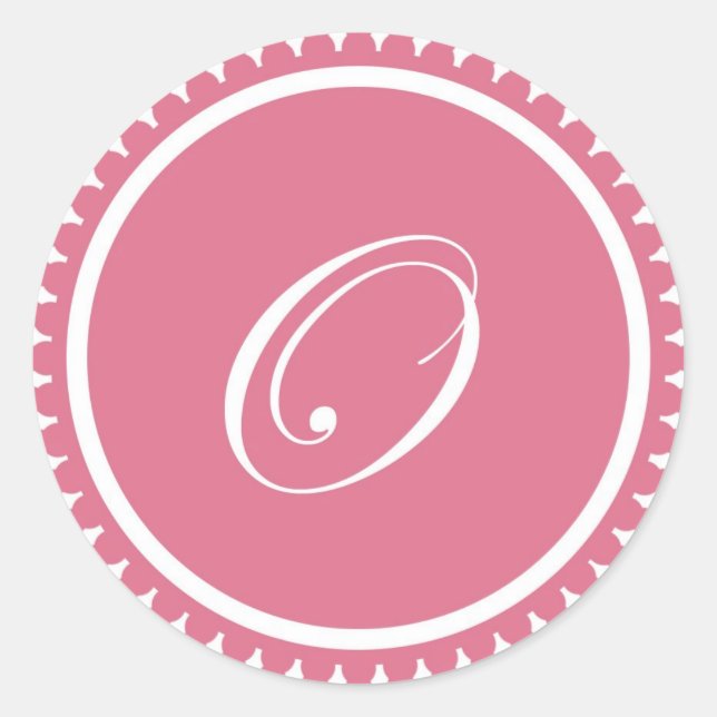 Adesivo Redondo Inicial O princesa cor-de-rosa - monograma - Festa (Frente)