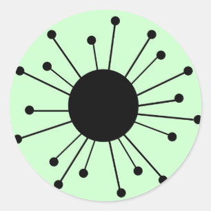 Adesivo Redondo Inicialização do Retro do meio século