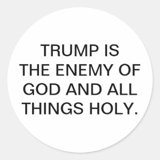 Adesivo Redondo Inimigo de Deus Trump Hankamer Artjunkhaus Arte de