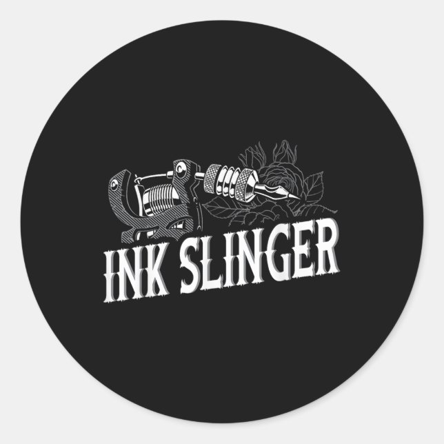 Adesivo Redondo Ink Slinger - Tatuador (Frente)