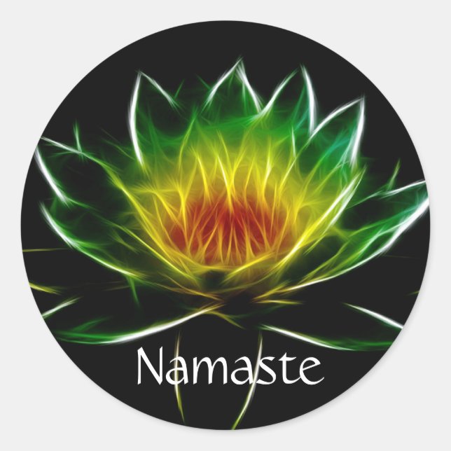 Adesivo Redondo Inner Light l Lotus Abstrato Art | Personalizado (Frente)