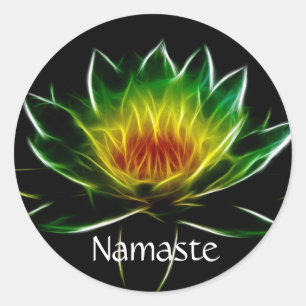 Adesivo Redondo Inner Light l Lotus Abstrato Art   Personalizado