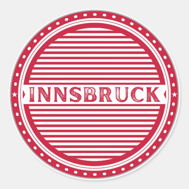 Adesivo Redondo Innsbruck City Pride Emblem – Austria Identity (Frente)