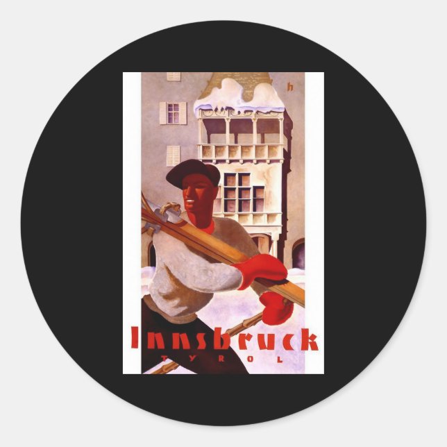 Adesivo Redondo Innsbruck Tyrol Áustria (Frente)