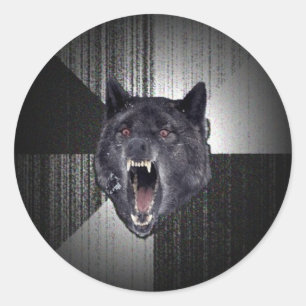 Adesivo Redondo Insanity Wolf Stickers