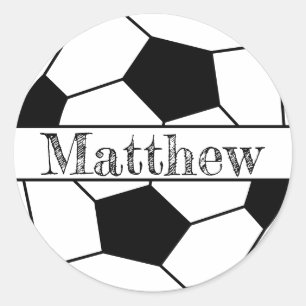 Adesivo Redondo Inscrição editável na bola de futebol