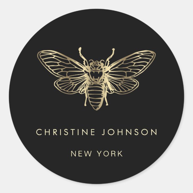 Adesivo Redondo inseto a preto (Frente)