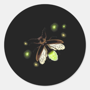 Adesivo Redondo Inseto de acampamento natural do Fireflies