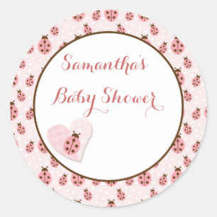 Adesivo Redondo Inseto De Amor Rosa, Menina