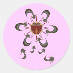 Adesivo Redondo Inseto de Dinoverna com Anti-Vírus