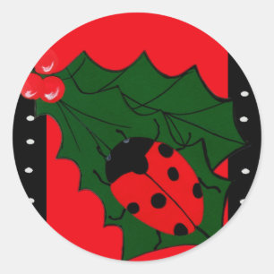 Adesivo Redondo Inseto de Natal