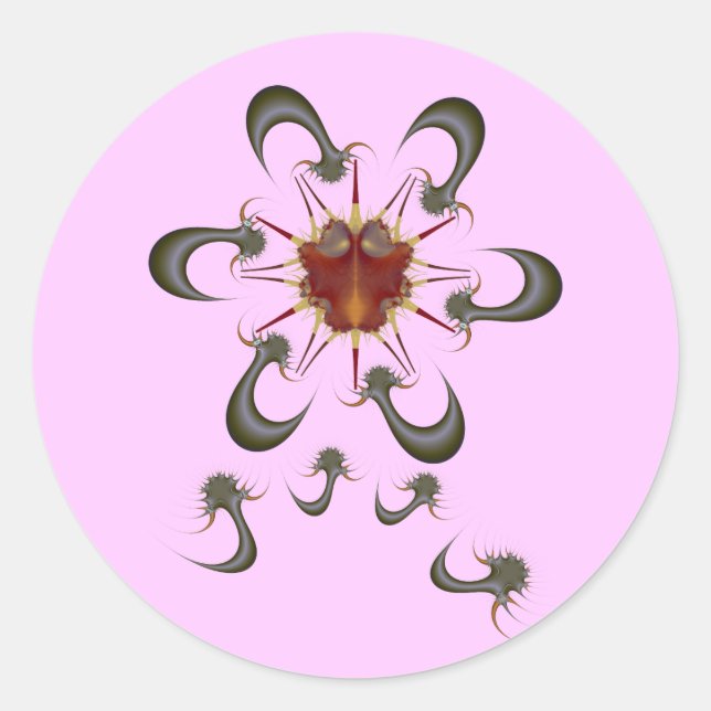 Adesivo Redondo Inseto Dinoverna com Antivírus (Frente)