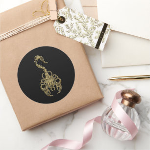 Adesivo Redondo Inseto muito peçonhento venenoso Dourado do