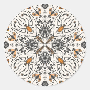 Adesivo Redondo Insetos