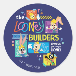 Adesivo Redondo INSETOS BUNNY BUILDERS™  A Colagem Looney Builders