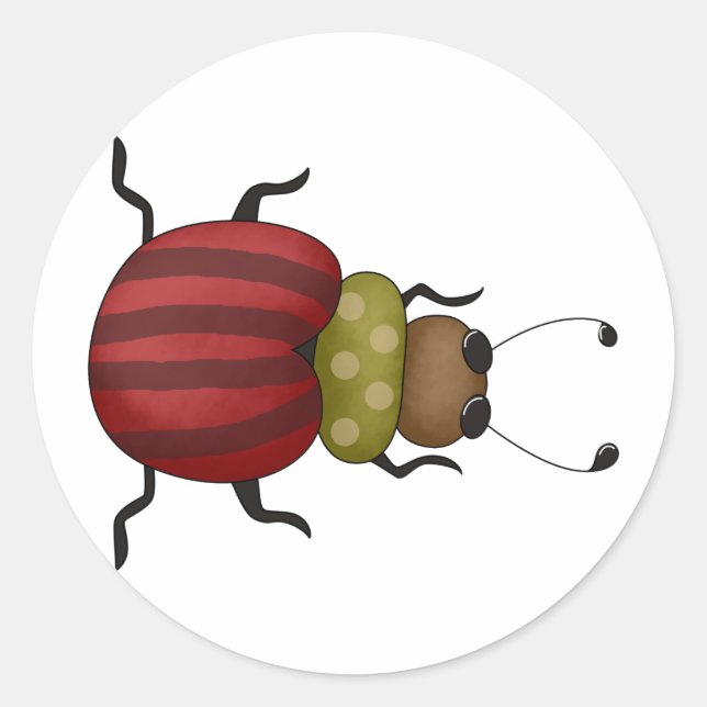 Adesivo Redondo Insetos 'n' Blooms Beetle (Frente)