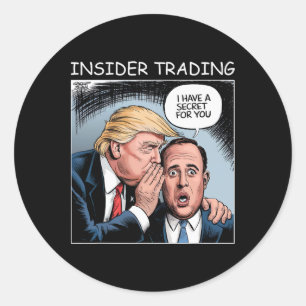 Adesivo Redondo Insider Trading Trump - Engraçado