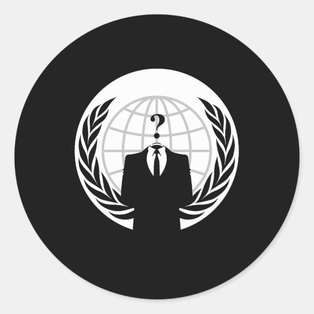 Adesivo Redondo Insignia Anônima Somos Anônimos (Frente)
