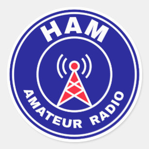 Adesivo Redondo Insígnia de Antena de Operador de Rádio Amador HAM