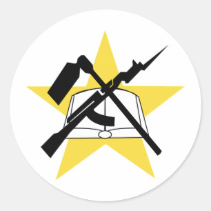 Adesivo Redondo Insígnia de bandeira moçambicana