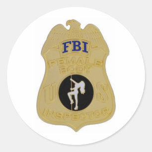Adesivo Redondo inspector do corpo fêmea do fbi