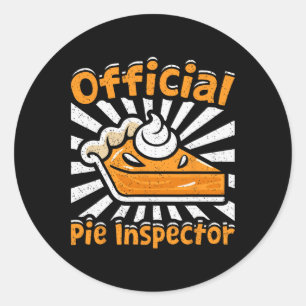 Adesivo Redondo Inspetor Oficial de Pizza Funny Ação de Graças Pum