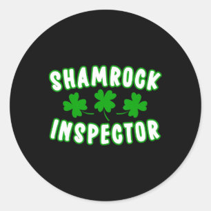 Adesivo Redondo Inspetor Shamrock Dia de São Patrício 1