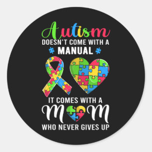Adesivo Redondo Inspiração Citação Autismo Mãe Autismo Consciência