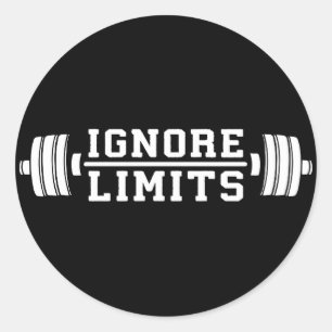 Adesivo Redondo Inspiração de Workout - Ignorar Limites - Motivaci