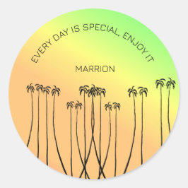 Adesivo Redondo Inspiração, fantástico Verão tropical