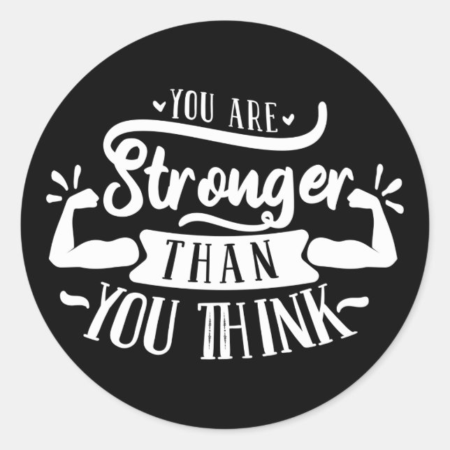 Adesivo Redondo inspiração forte arte de palavras (Frente)