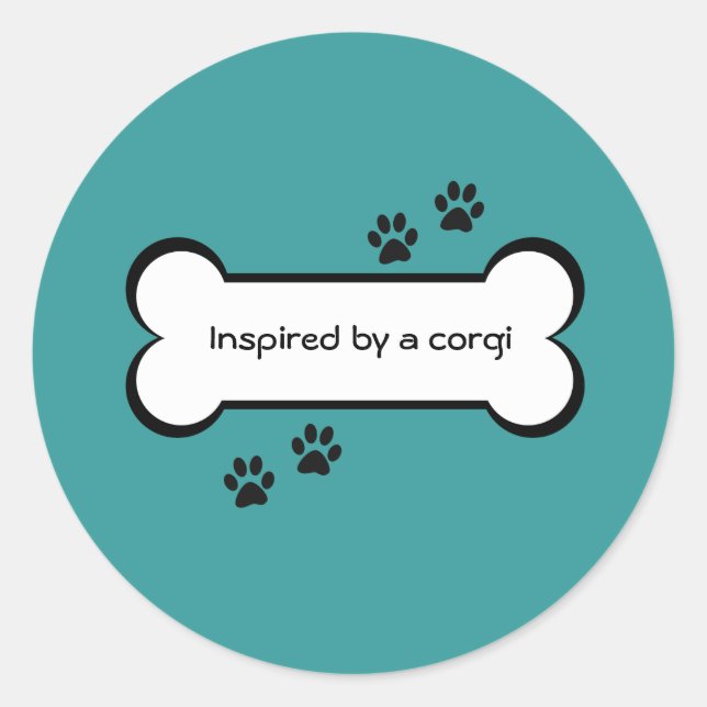 Adesivo Redondo Inspirado por um córgi (Frente)