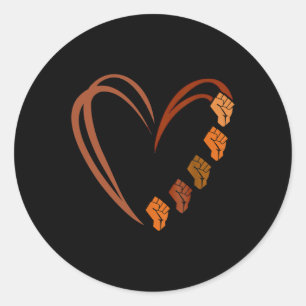 Adesivo Redondo Inspirador Líderes Pretos, Punho de Energia Preto