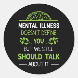 Adesivo Redondo Inspirational Gift Depression Mental Health Awaren