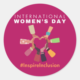 Adesivo Redondo Inspire Inclusion International Women Day