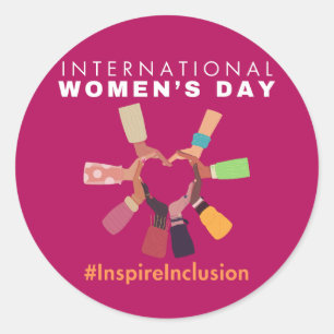 Adesivo Redondo Inspire Inclusion International Women Day