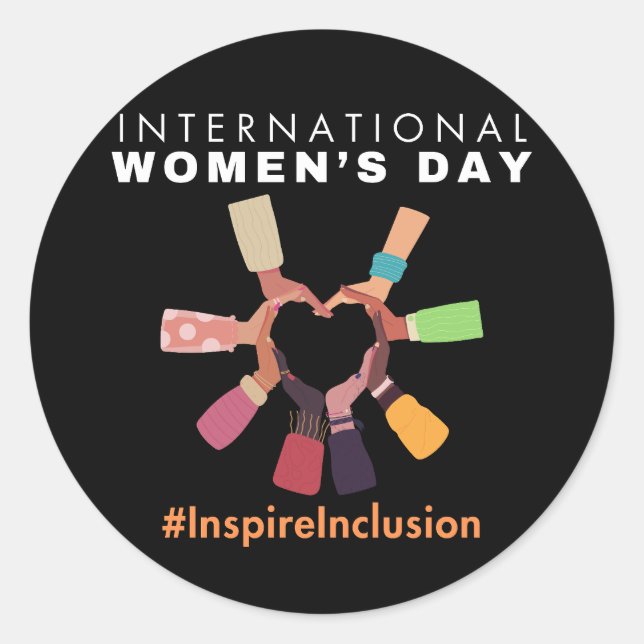 Adesivo Redondo Inspire Inclusion International Women Day (Frente)