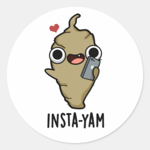 Adesivo Redondo Insta-yam Cute Social Media Veggie Yam Pun