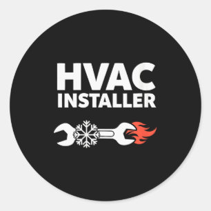Adesivo Redondo Instaladora de HVAC Feminina Instalador de HVAC En